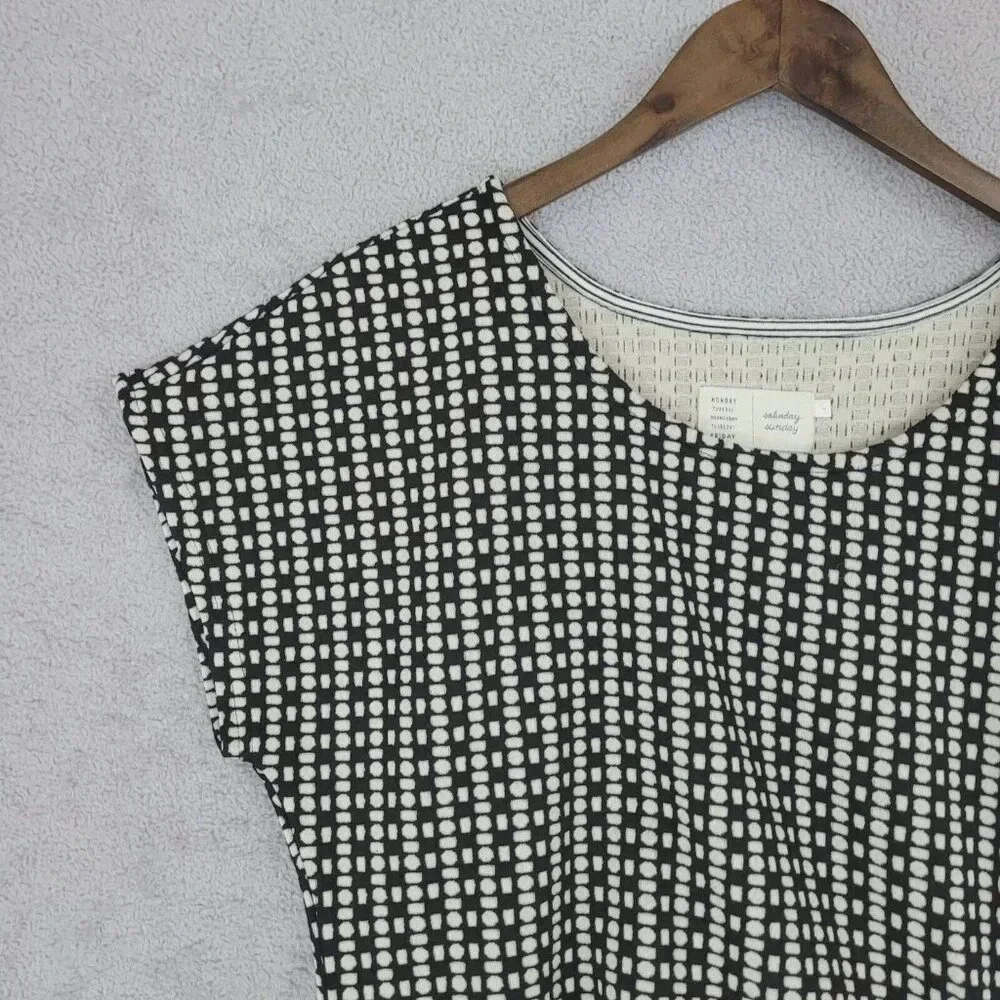 NWOT Anthropologie Saturday Sunday Sheath Knee Dress Patterned L  20CT - Picture 7 of 10